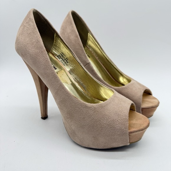 Z London Textured High Heal Pumps‎ Nude Color Size Woman 6.5 W Satin Type Heal - Picture 2 of 8